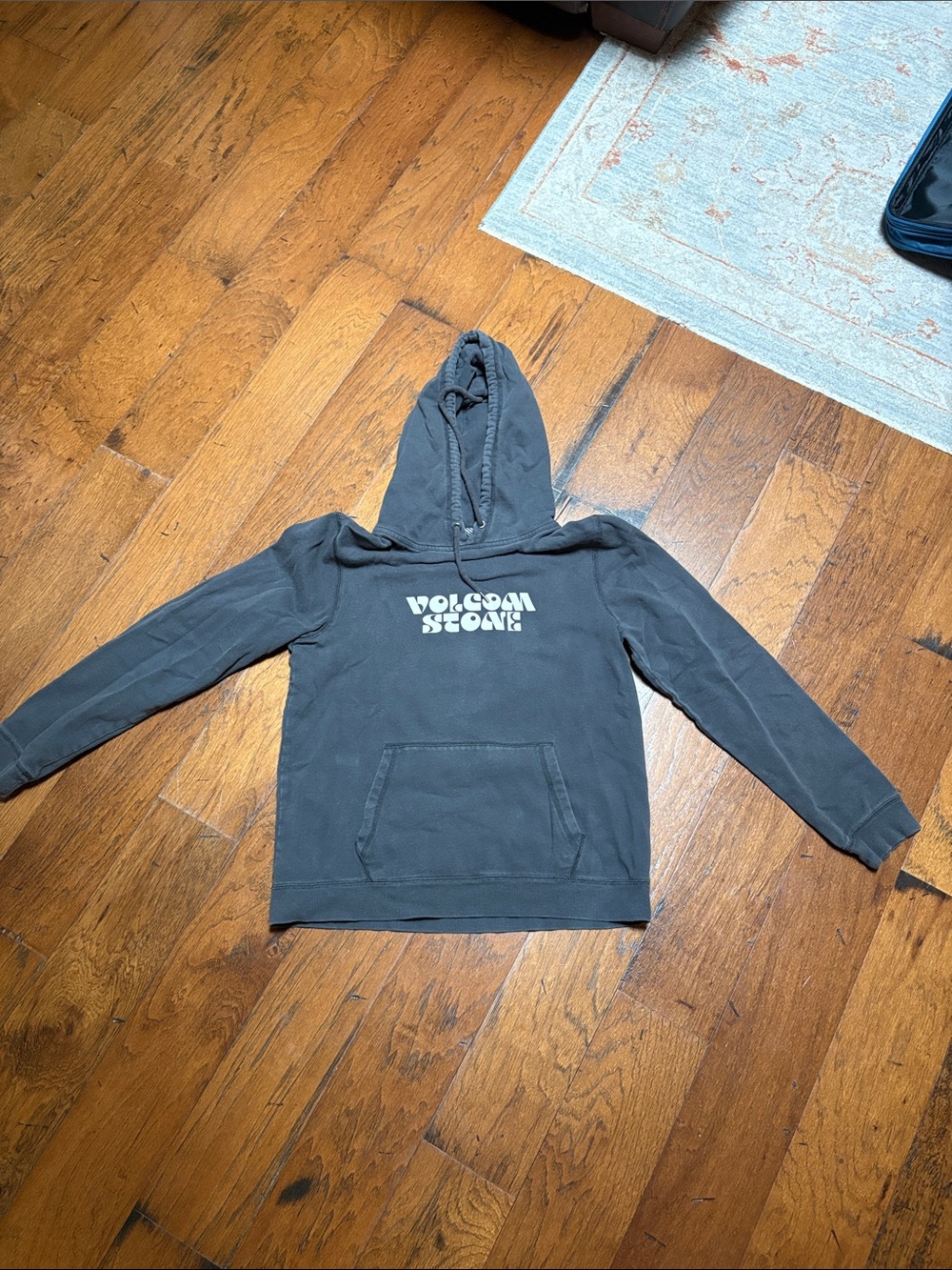 Volcom Dark Gray Pullover Hoodie with White Logo